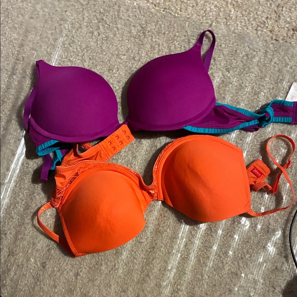 Joie Orange and Purple Bra Set